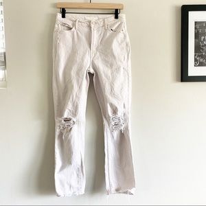 Mother High Waisted Rascal Ankle Jeans Soft Pink Wash
